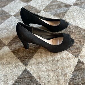 Elegant Black Peep Toe Heels